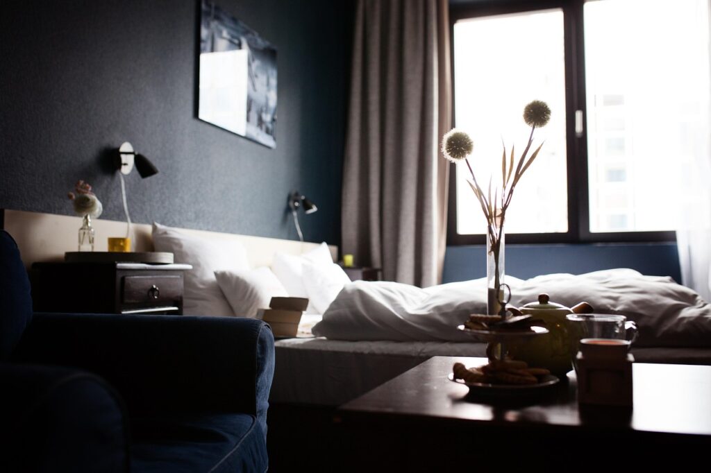 Quiet room with a bed beside a window