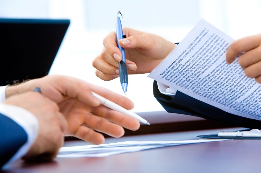 Clinician completing authorization paperwork
